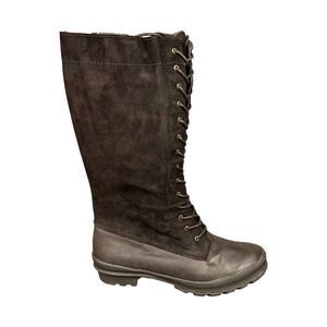 Cougar PORTICO Womens 11M Tall Winter Boots Waterproof Leather Lace Up Brown NEW